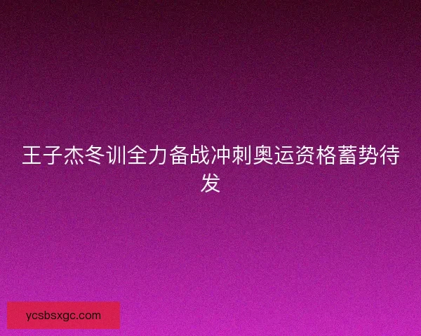 王子杰冬训全力备战冲刺奥运资格蓄势待发