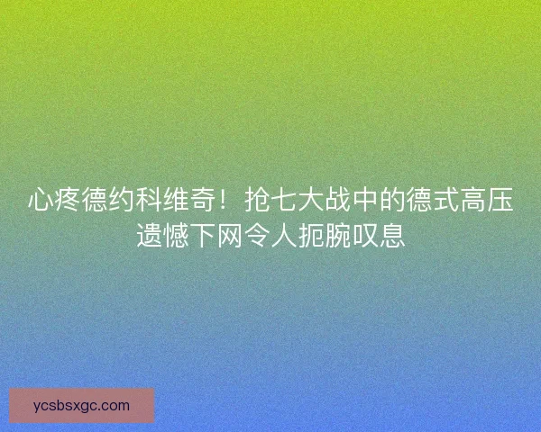 心疼德约科维奇！抢七大战中的德式高压遗憾下网令人扼腕叹息